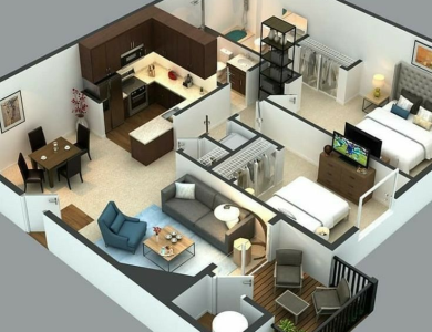 Thiết Kế Căn Hộ 2 Phòng Ngủ HCM