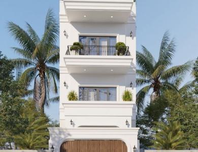 Mẫu nhà phố 4 tầng sang trọng, đầy đủ công năng