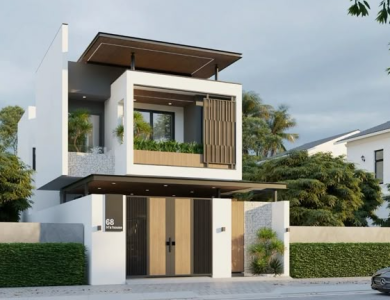 Biệt thự phố 2 tầng mặt tiền 10m 